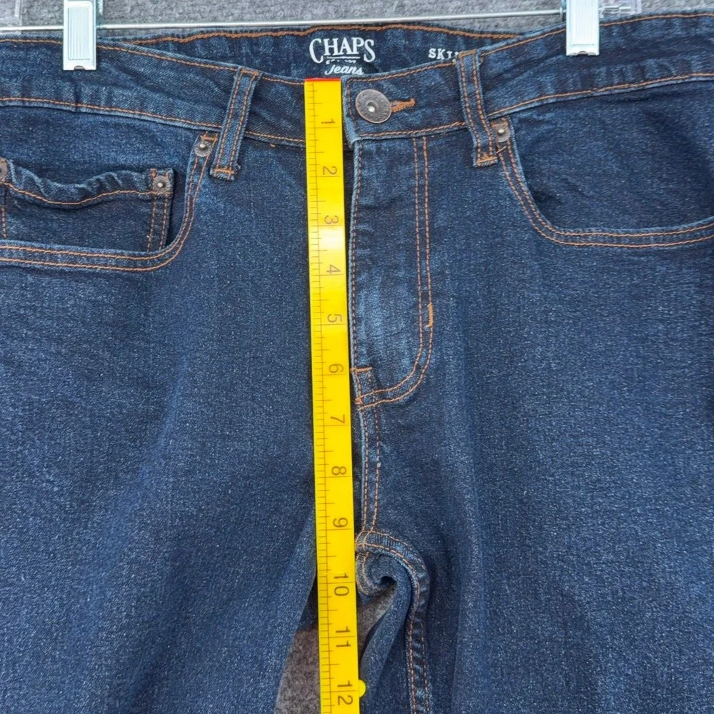 Chaps Skinny Fit Jeans Men Dark Wash Denim‎ Size 34x32